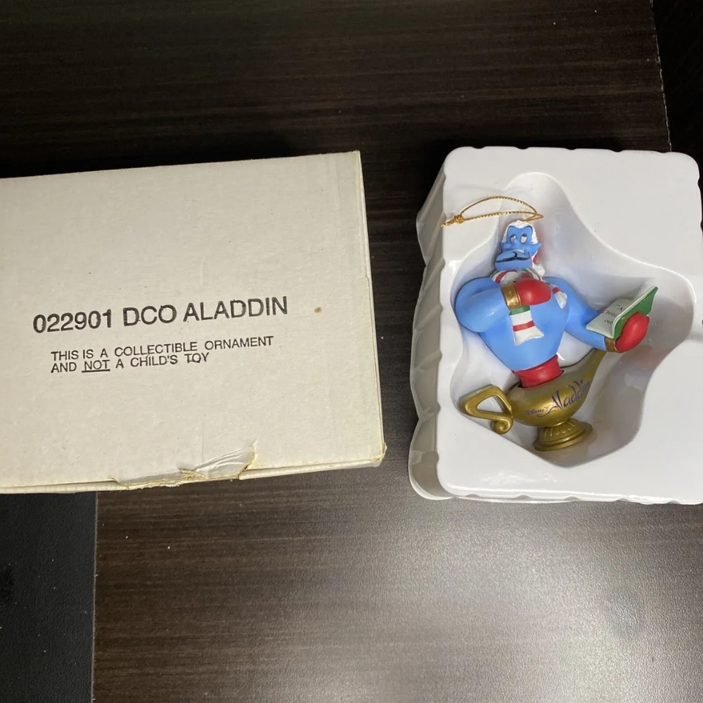 Disney Grolier Christmas Magic Ornament Aladdin Genie Dco